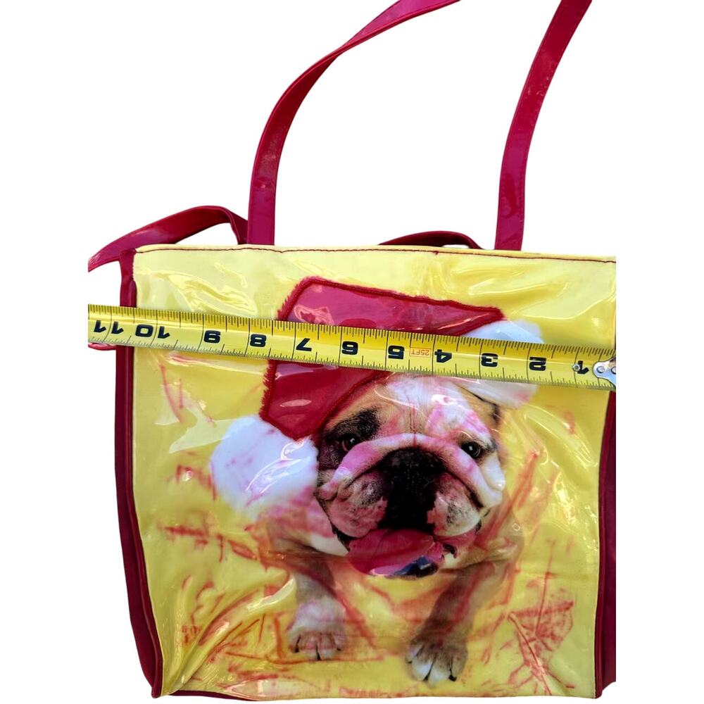 Vintage Bulldog Puppy Print Carrier tote shoulder bag - Picture 2 of 9
